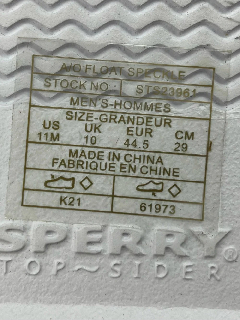 Sperry Top-Sider Men’s Size 11.0 M A/O Float Speckle Slip On Boat Shoes Orange